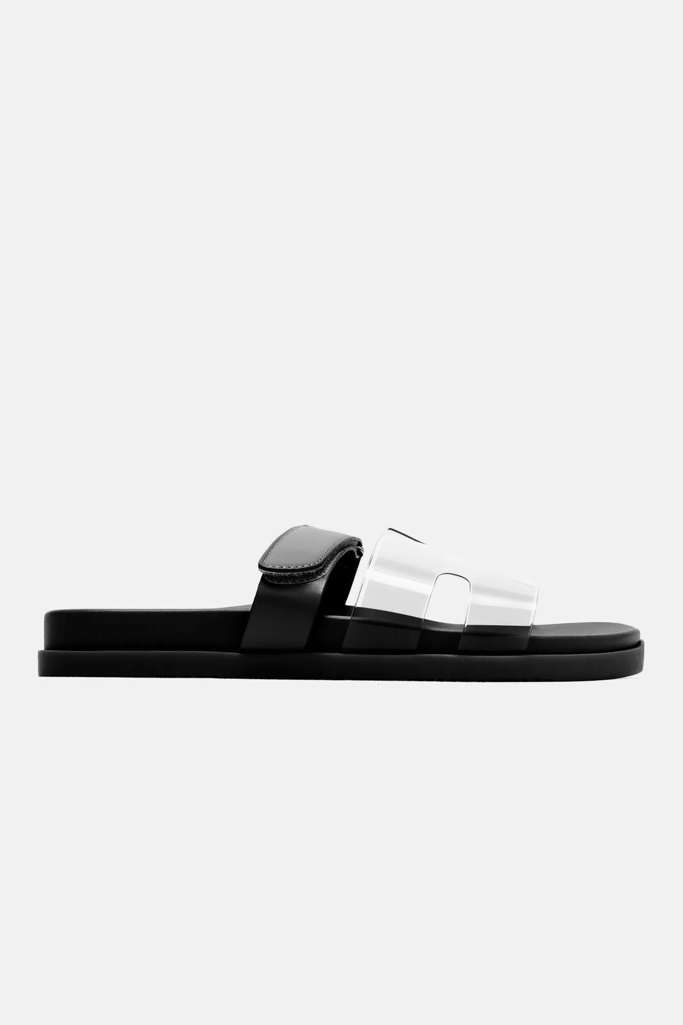 Ayana Clear Casual Slides - Black