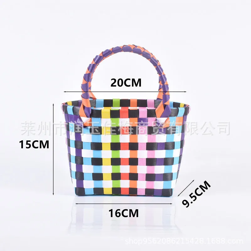 Bag Woven Bag Handbag Hand Collar Bag Beach Bag Vegetable Basket Woven Bag Female Tote Bag Wholesale Hand Gift Basket