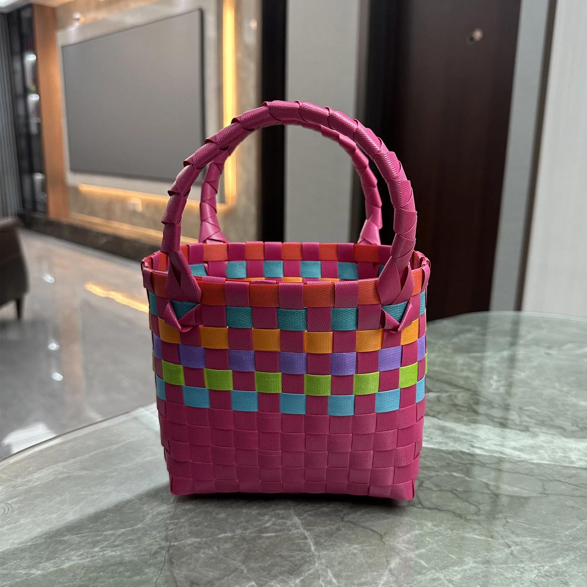 Bag Woven Bag Handbag Hand Collar Bag Beach Bag Vegetable Basket Woven Bag Female Tote Bag Wholesale Hand Gift Basket