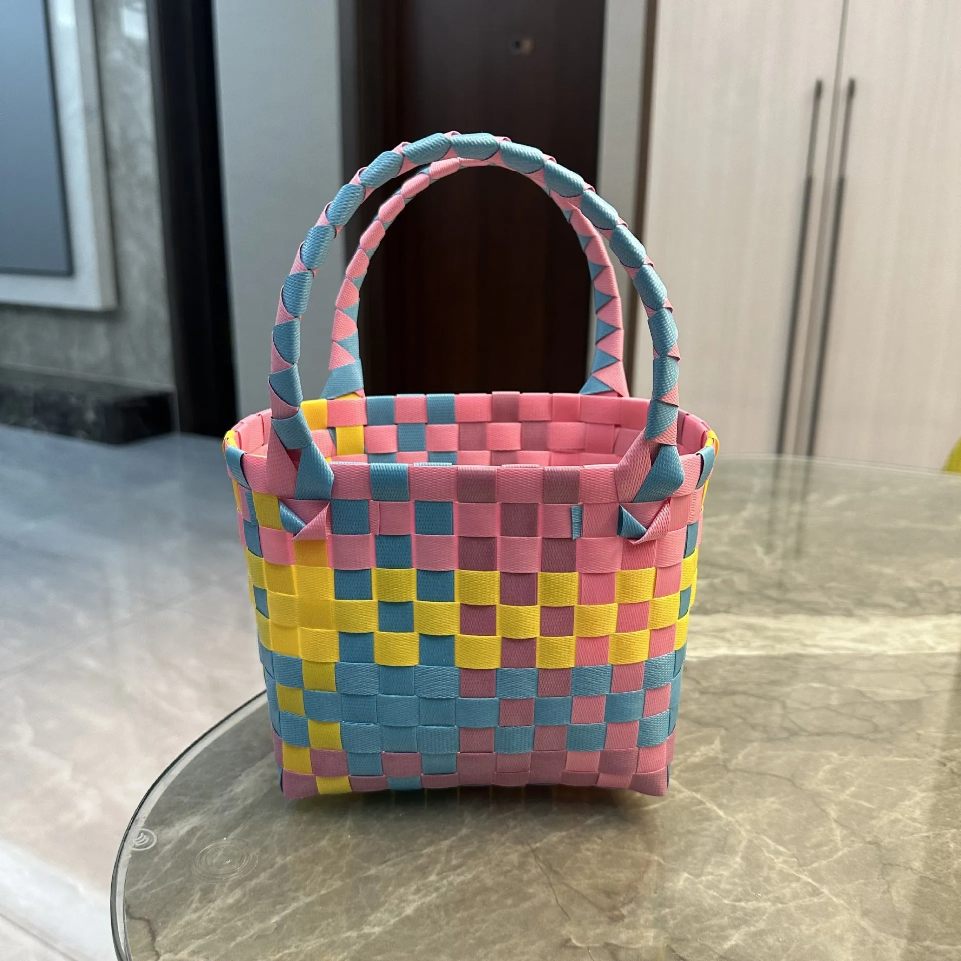 Bag Woven Bag Handbag Hand Collar Bag Beach Bag Vegetable Basket Woven Bag Female Tote Bag Wholesale Hand Gift Basket