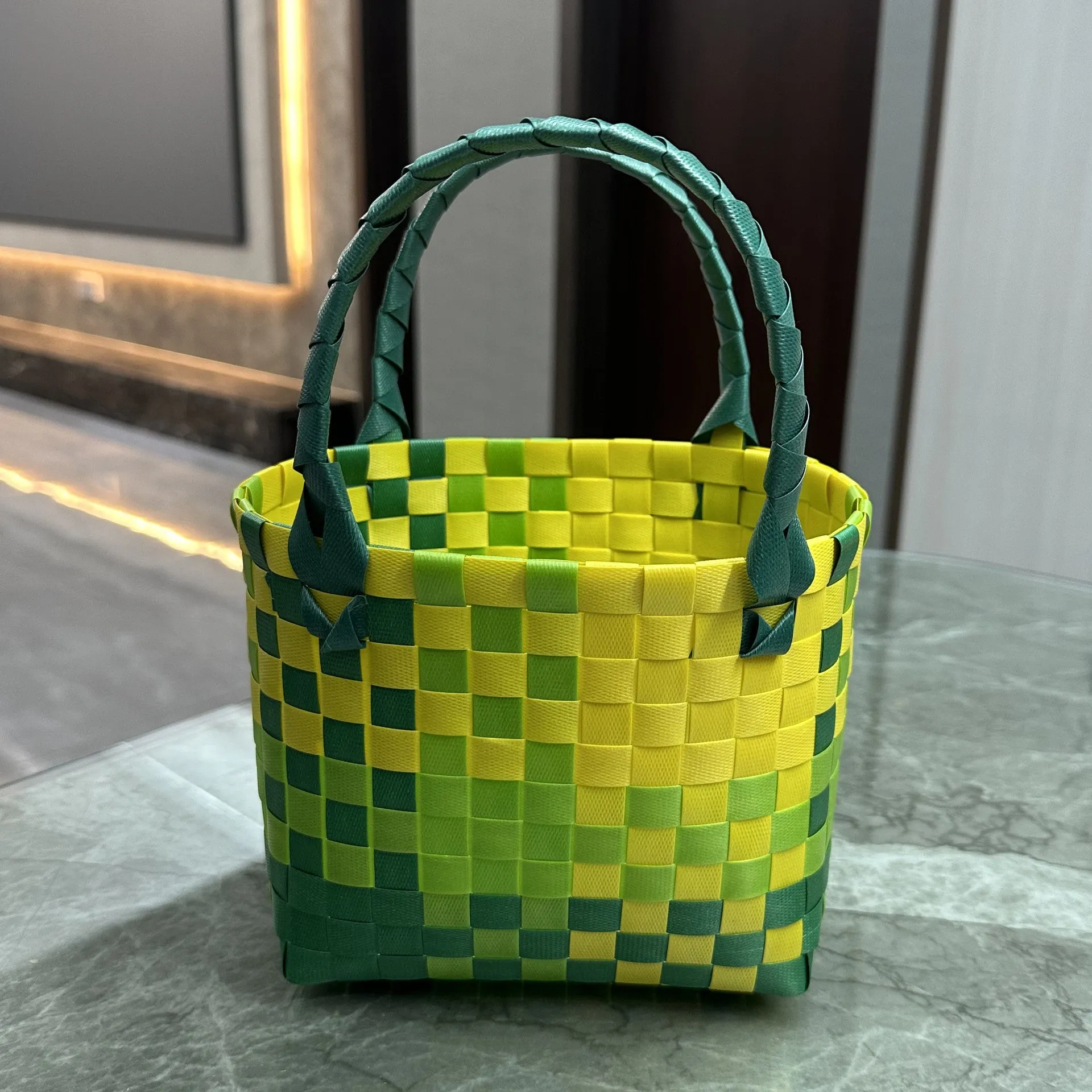 Bag Woven Bag Handbag Hand Collar Bag Beach Bag Vegetable Basket Woven Bag Female Tote Bag Wholesale Hand Gift Basket