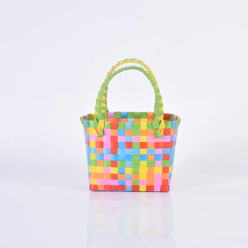 Bag Woven Bag Handbag Hand Collar Bag Beach Bag Vegetable Basket Woven Bag Female Tote Bag Wholesale Hand Gift Basket