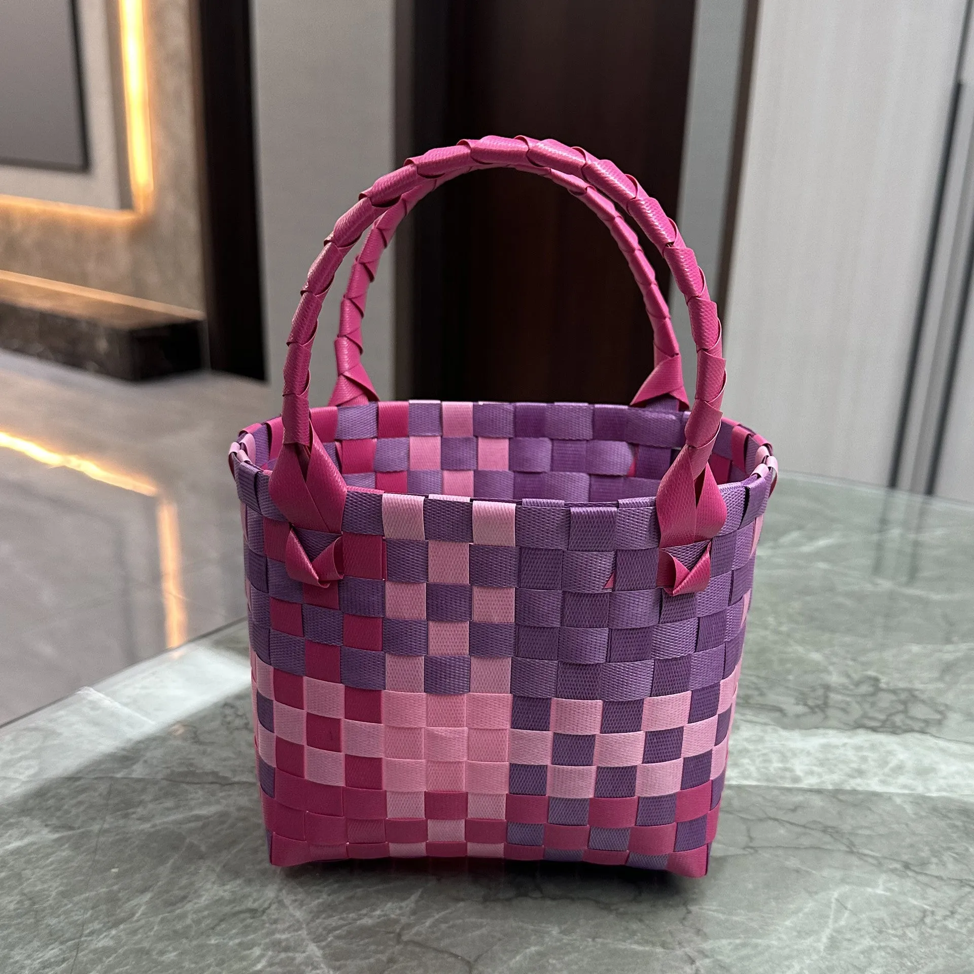 Bag Woven Bag Handbag Hand Collar Bag Beach Bag Vegetable Basket Woven Bag Female Tote Bag Wholesale Hand Gift Basket