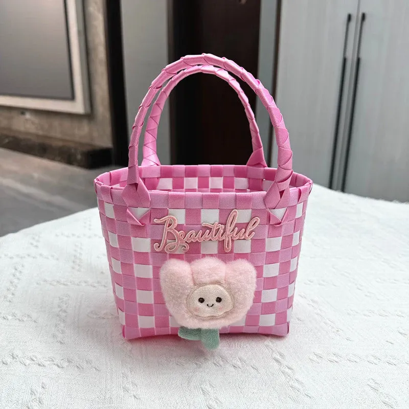 Bag Woven Bag Handbag Hand Collar Bag Beach Bag Vegetable Basket Woven Bag Female Tote Bag Wholesale Hand Gift Basket