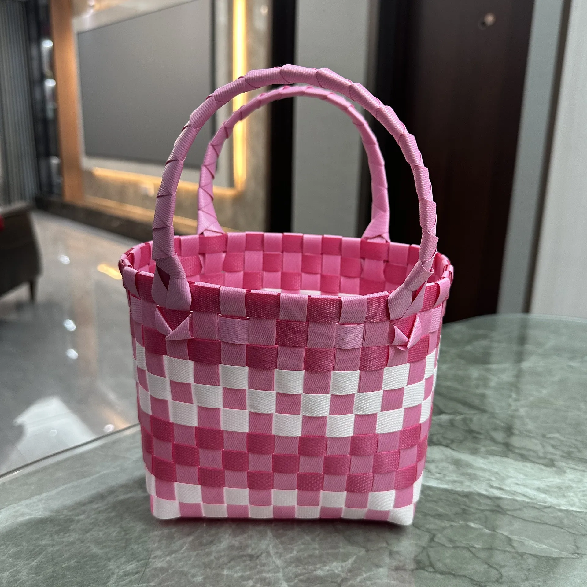 Bag Woven Bag Handbag Hand Collar Bag Beach Bag Vegetable Basket Woven Bag Female Tote Bag Wholesale Hand Gift Basket