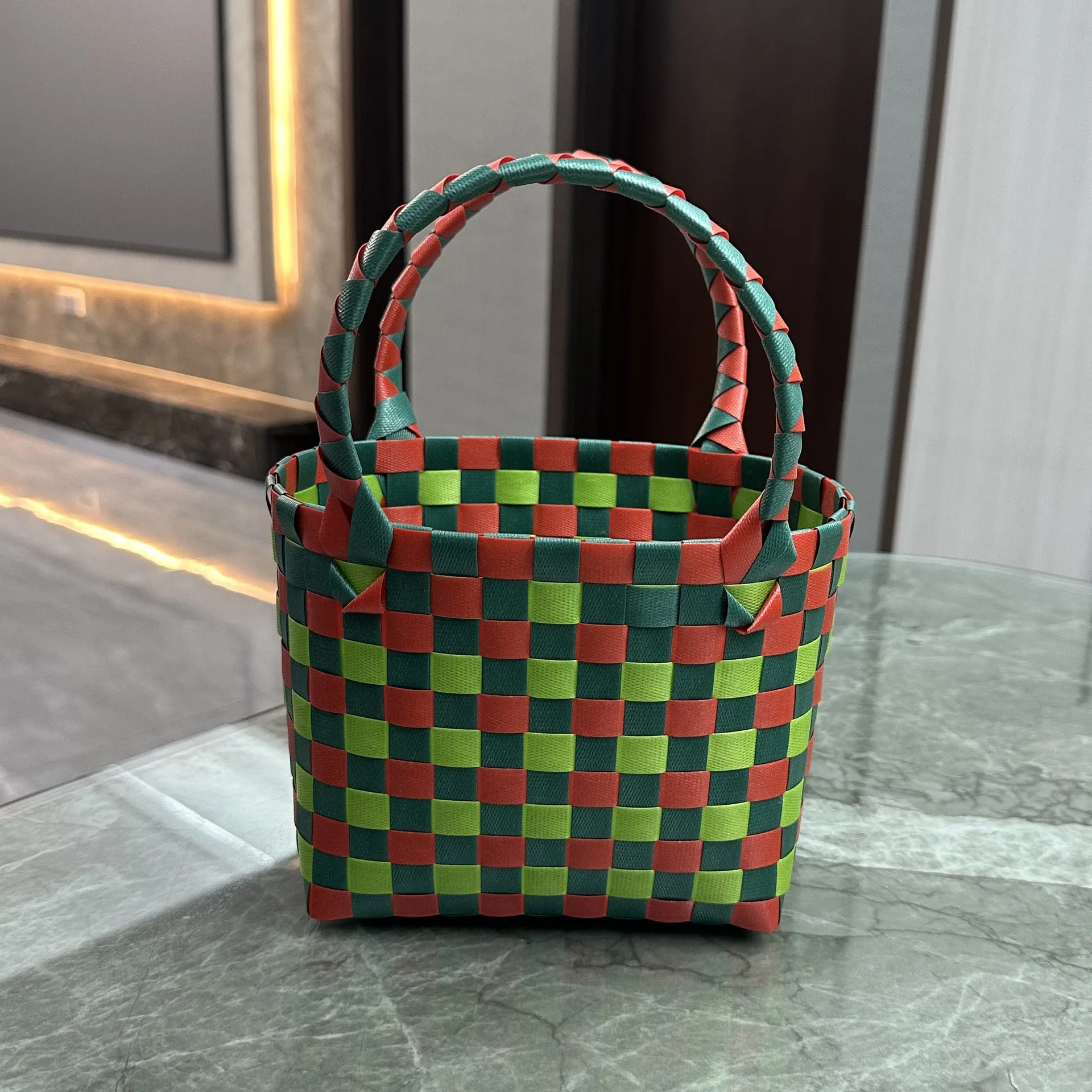 Bag Woven Bag Handbag Hand Collar Bag Beach Bag Vegetable Basket Woven Bag Female Tote Bag Wholesale Hand Gift Basket