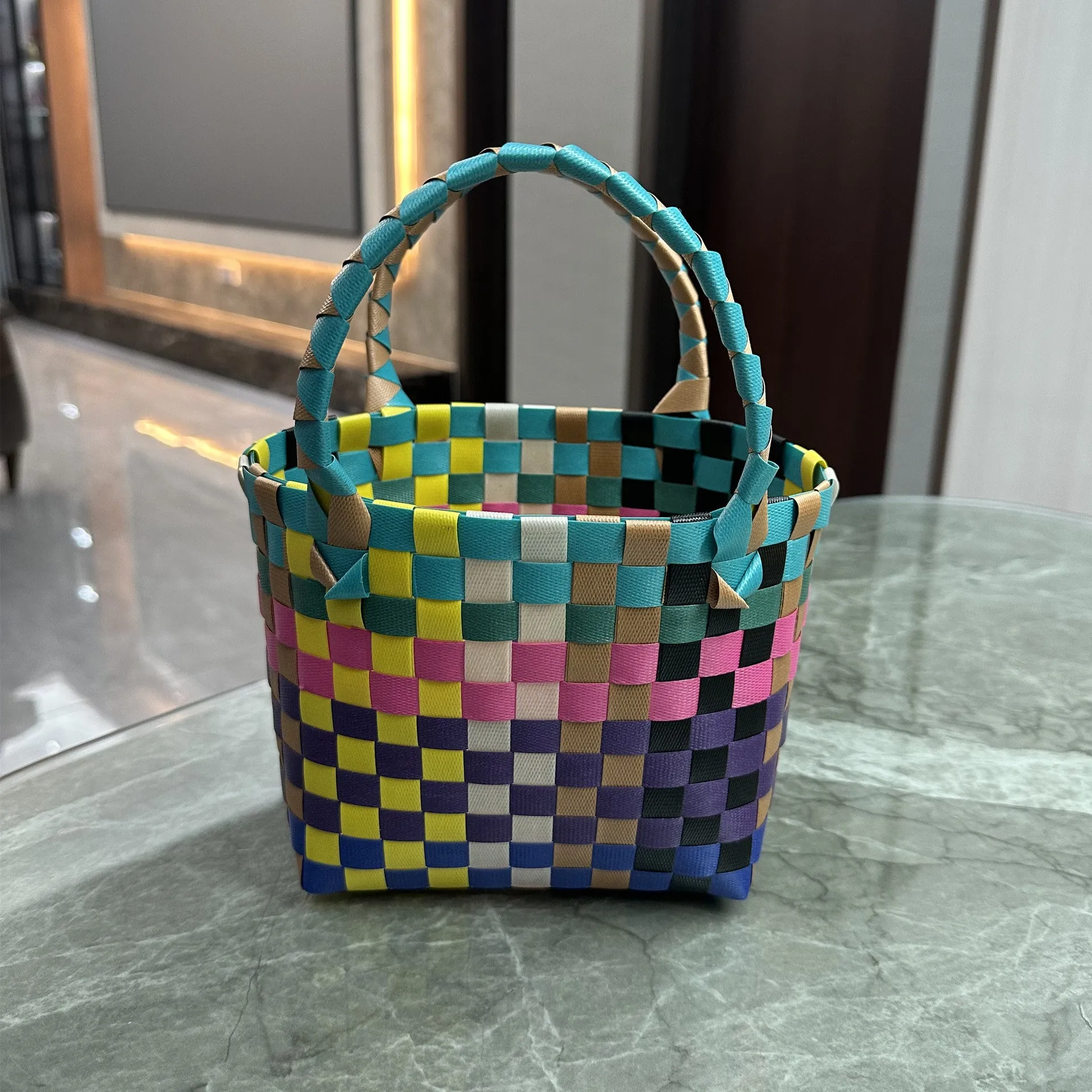 Bag Woven Bag Handbag Hand Collar Bag Beach Bag Vegetable Basket Woven Bag Female Tote Bag Wholesale Hand Gift Basket