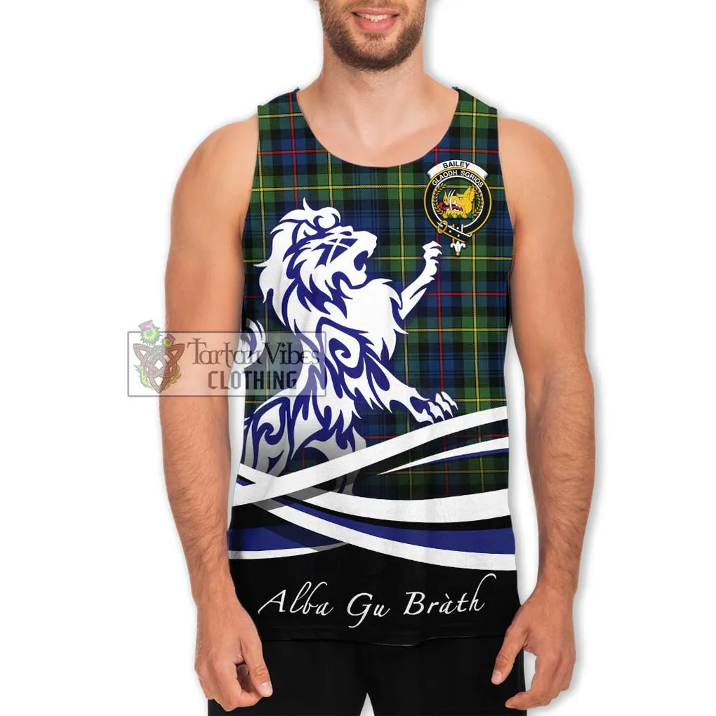 Bailey Modern Tartan Men's Tank Top with Alba Gu Brath Regal Lion Emblem