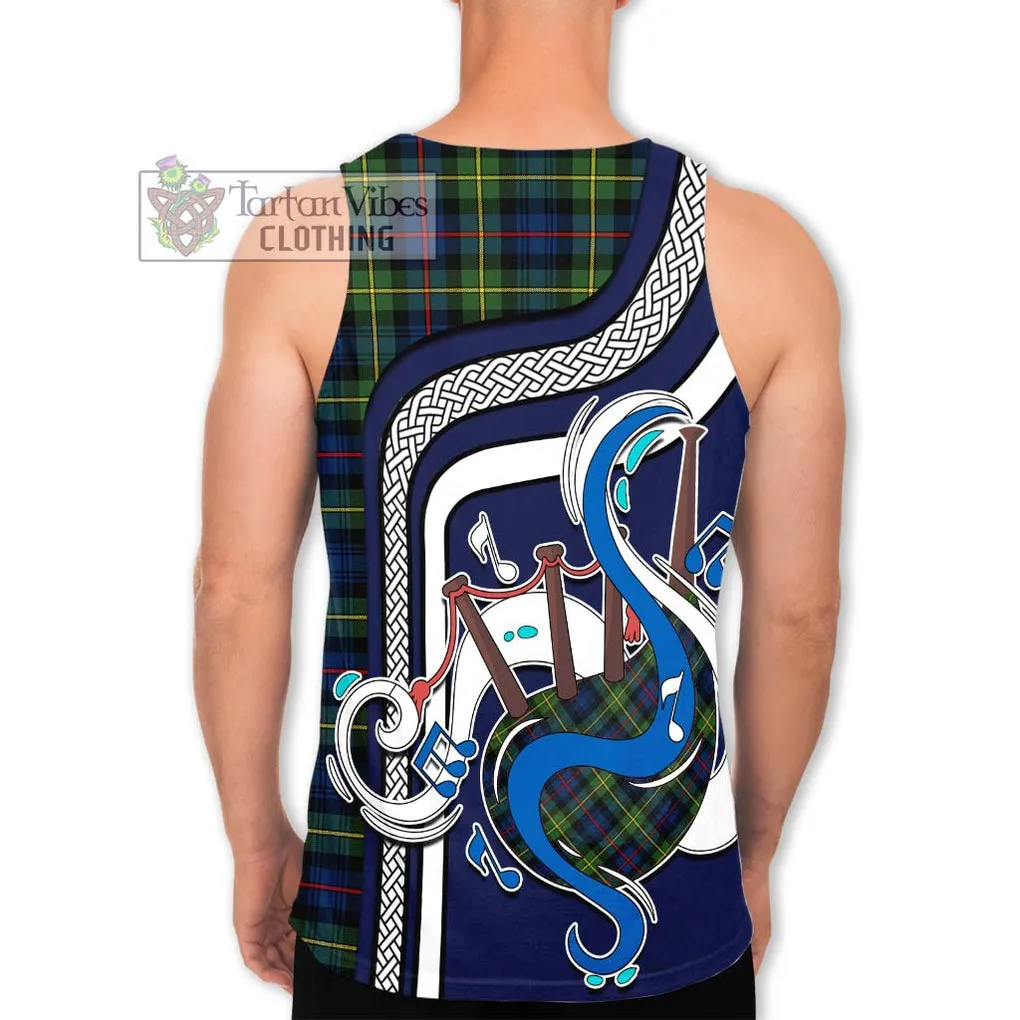 Bailey Modern Tartan Men's Tank Top with Epic Bagpipe Style