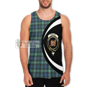 Baillie Ancient Tartan Men's Tank Top with Family Crest Circle Style