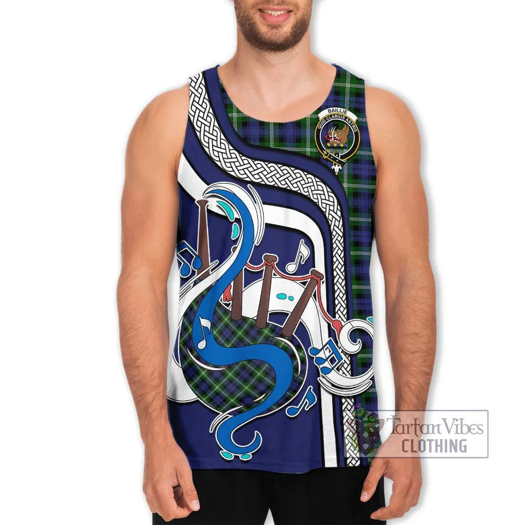 Baillie of Polkemmet Tartan Men's Tank Top with Epic Bagpipe Style