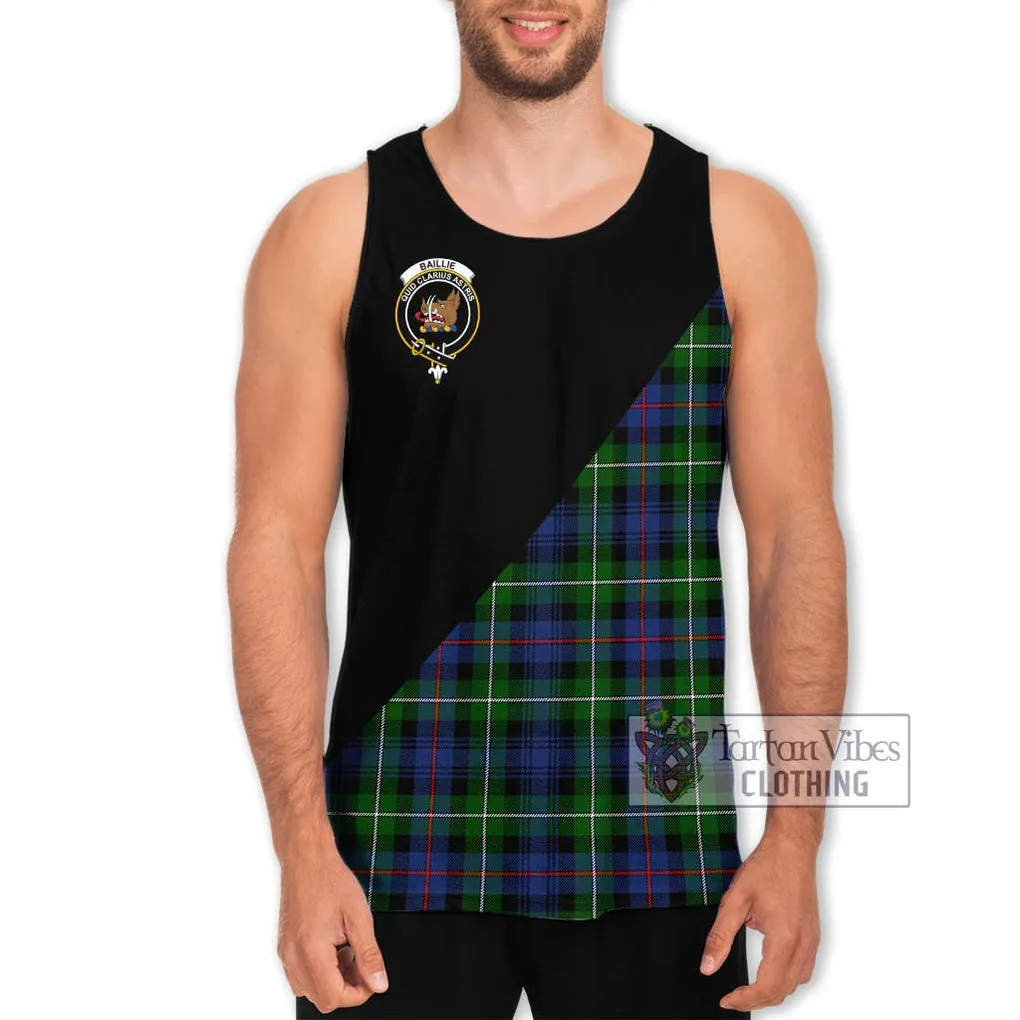 Baillie Tartan Men's Tank Top with Family Crest and Military Logo Style