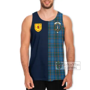 Bain Tartan Men's Tank Top Alba with Scottish Lion Royal Arm Half Style