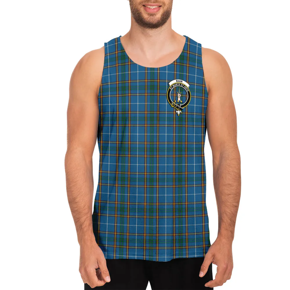 Bain Tartan Mens Tank Top with Family Crest