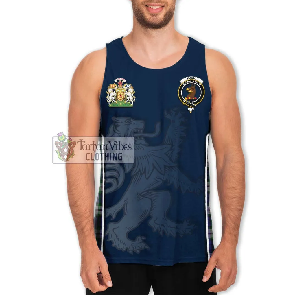 Baird Dress Tartan Men's Tank Top with Family Crest and Lion Rampant Vibes Sport Style