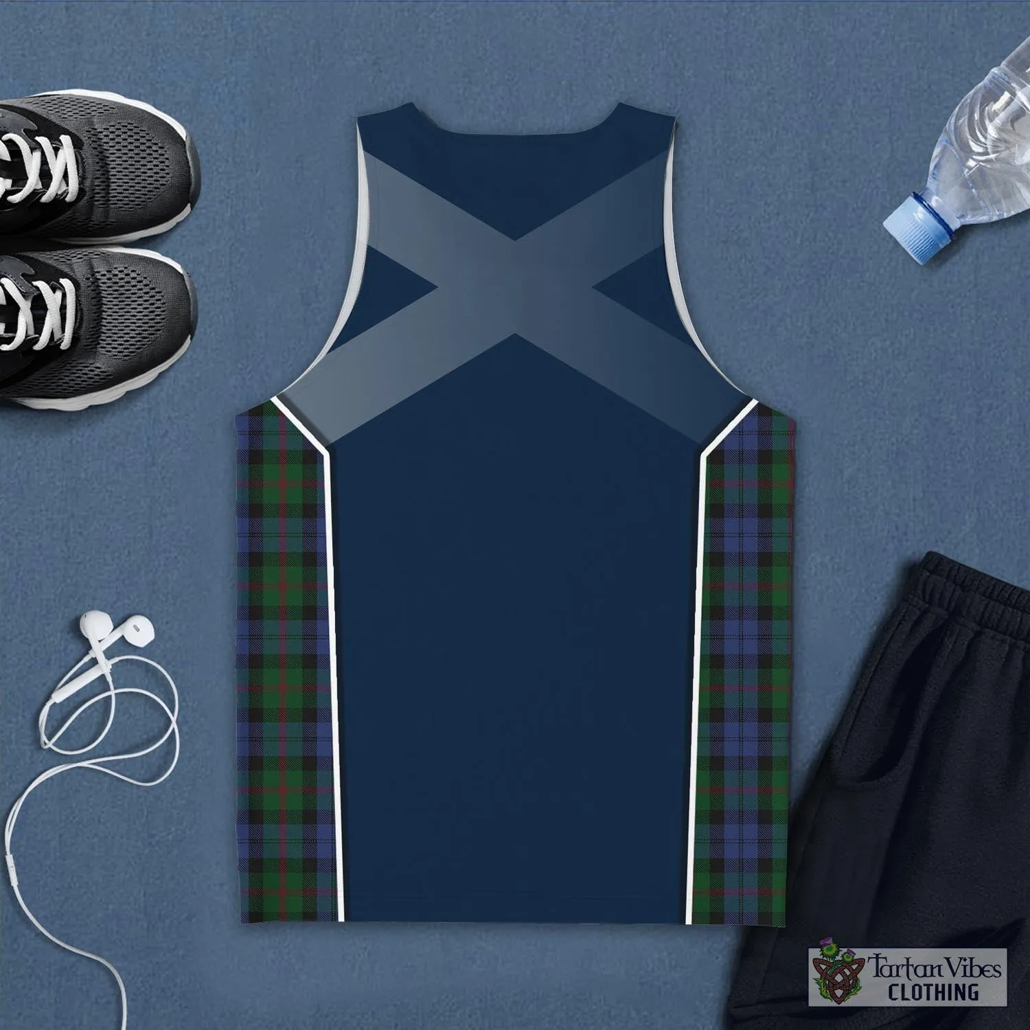 Baird Tartan Men's Tanks Top with Family Crest and Scottish Thistle Vibes Sport Style