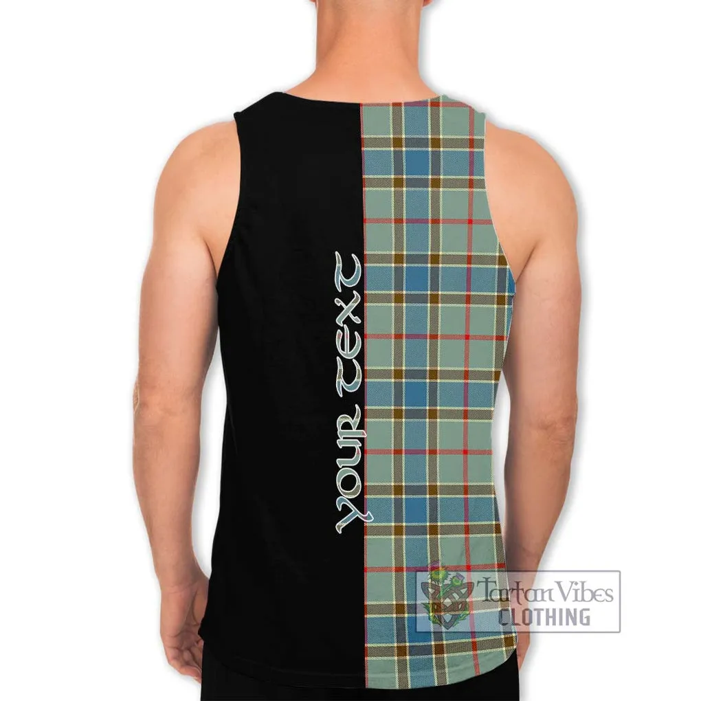 Balfour Blue Tartan Men's Tank Top with Family Crest and Half Of Me Style