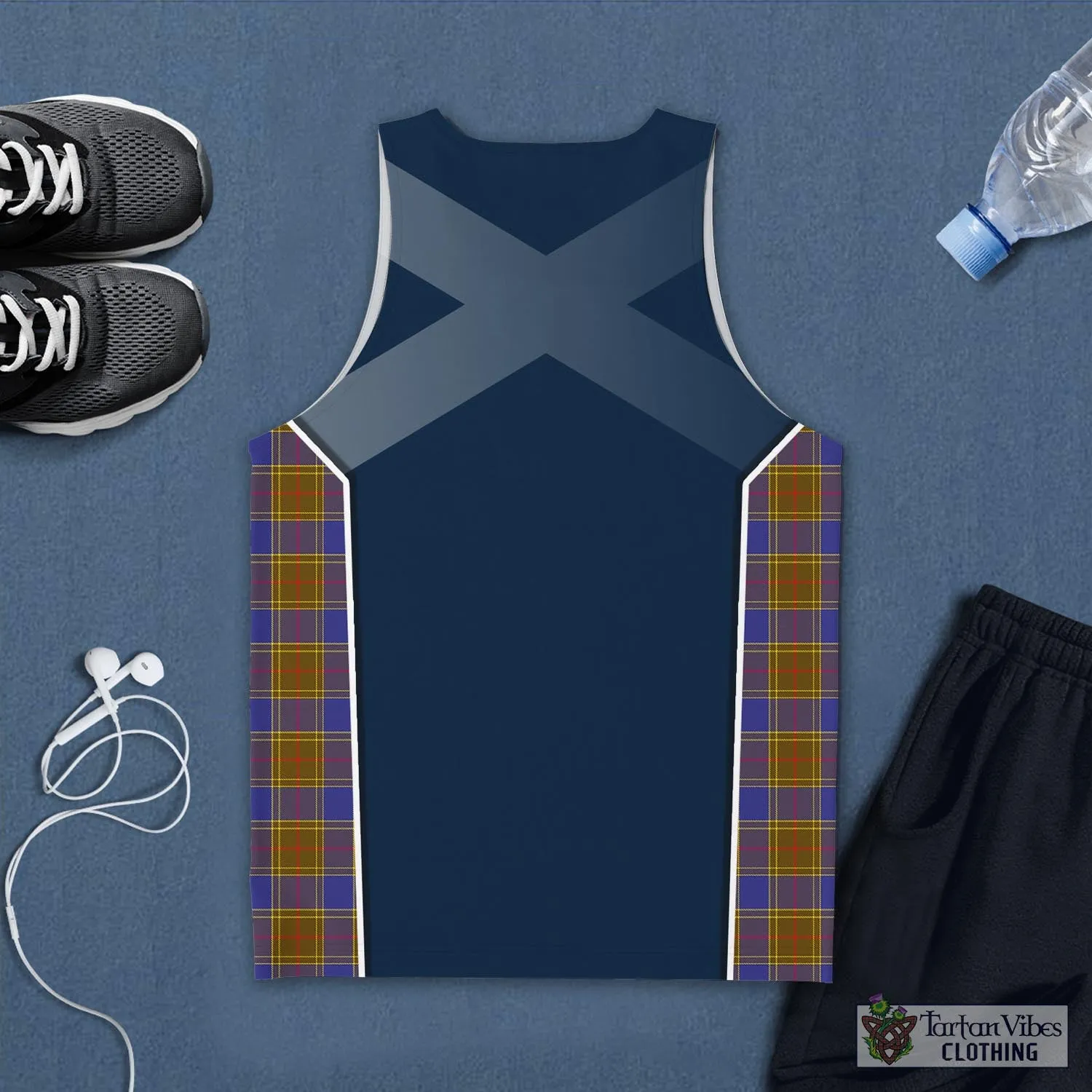 Balfour Tartan Men's Tanks Top with Family Crest and Scottish Thistle Vibes Sport Style