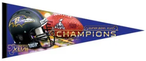 Baltimore Ravens Super Bowl Champs XLVII Champs Premium Felt Pennant