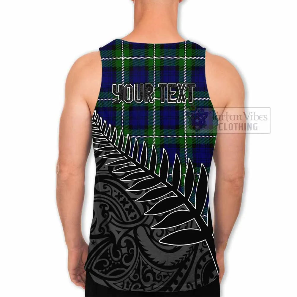 Bannerman Crest Tartan Men's Tank Top with New Zealand Silver Fern Half Style