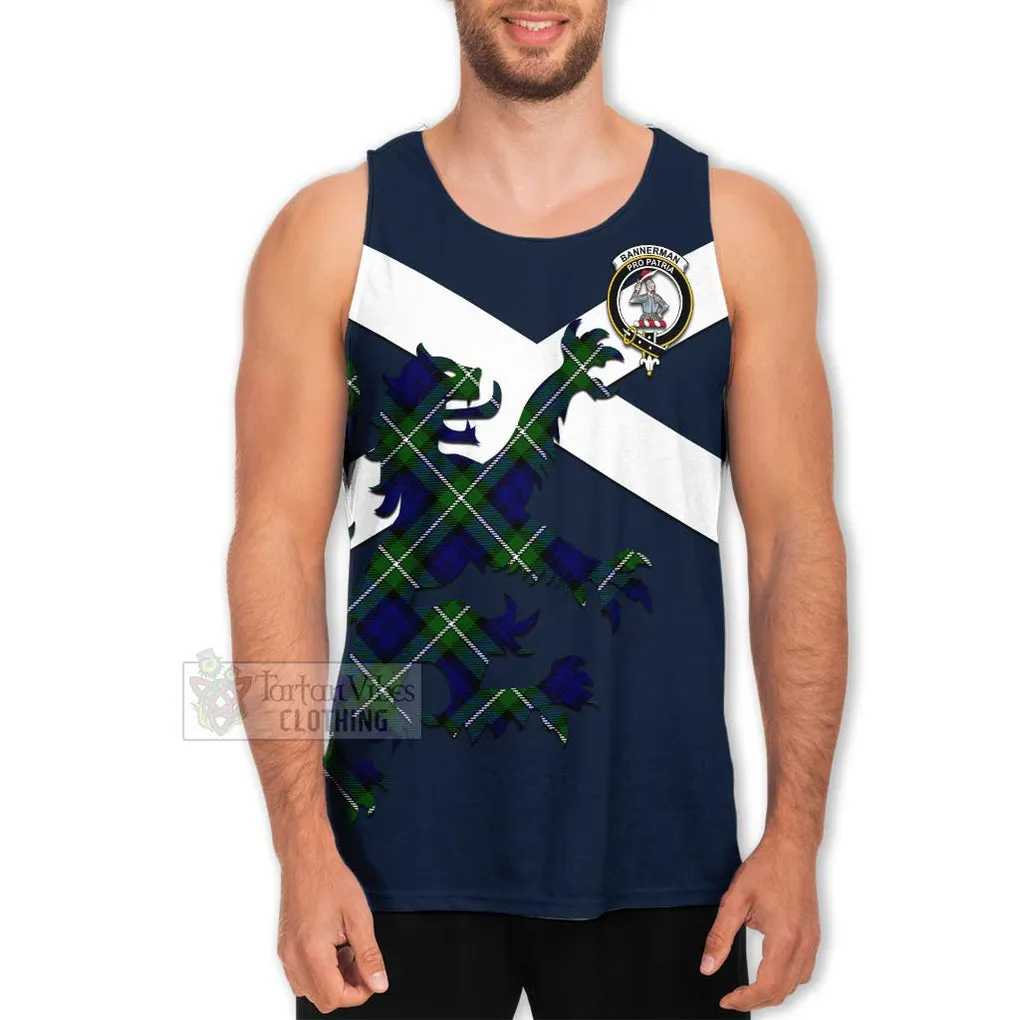 Bannerman Tartan Lion Rampant Men's Tank Top  Proudly Display Your Heritage with Alba Gu Brath and Clan Name