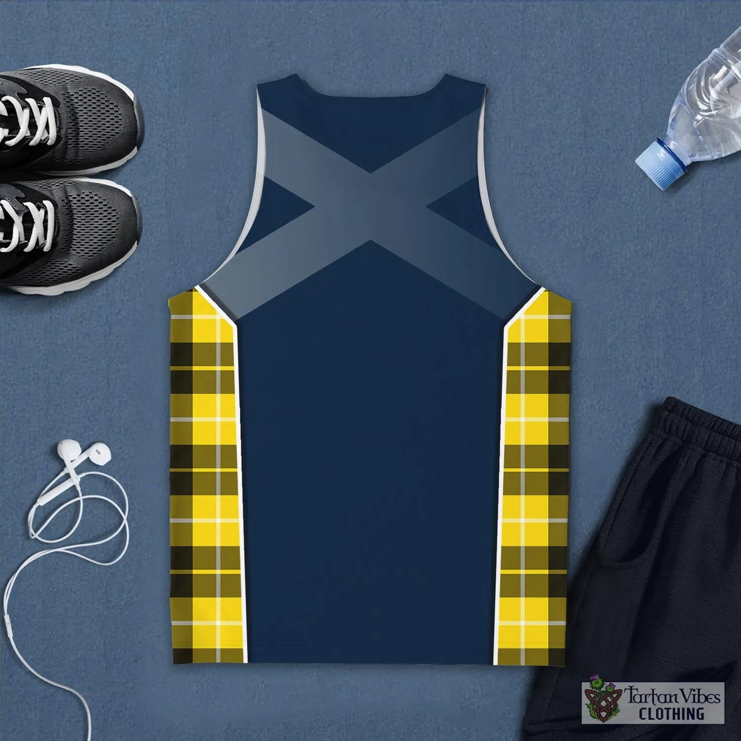 Barclay Dress Modern Tartan Men's Tanks Top with Family Crest and Scottish Thistle Vibes Sport Style