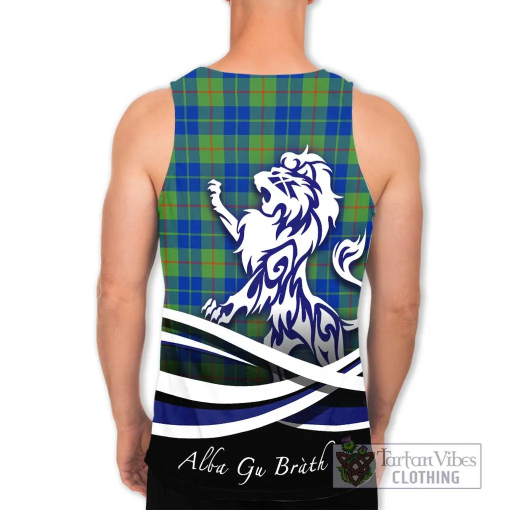 Barclay Hunting Ancient Tartan Men's Tank Top with Alba Gu Brath Regal Lion Emblem