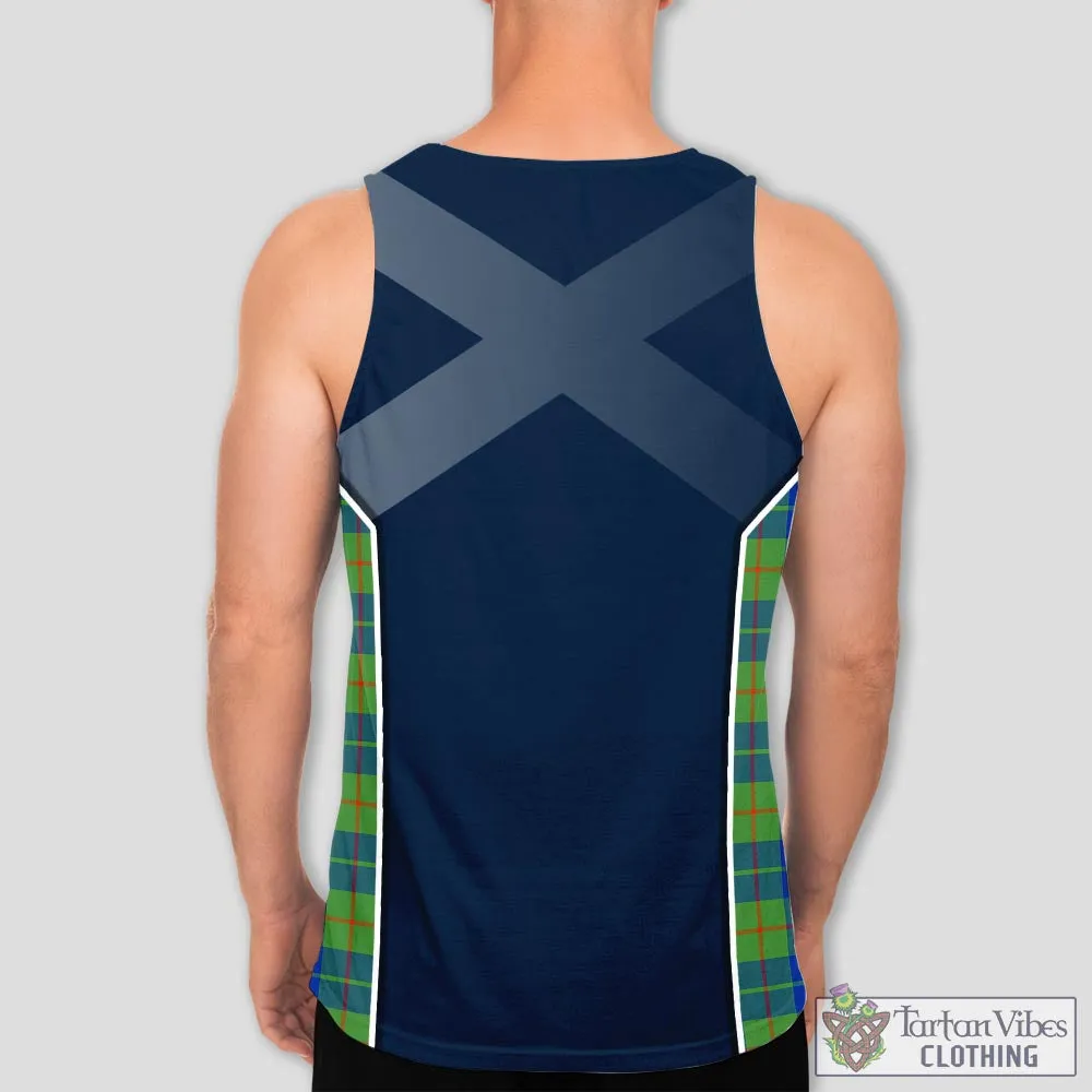 Barclay Hunting Ancient Tartan Men's Tanks Top with Family Crest and Scottish Thistle Vibes Sport Style