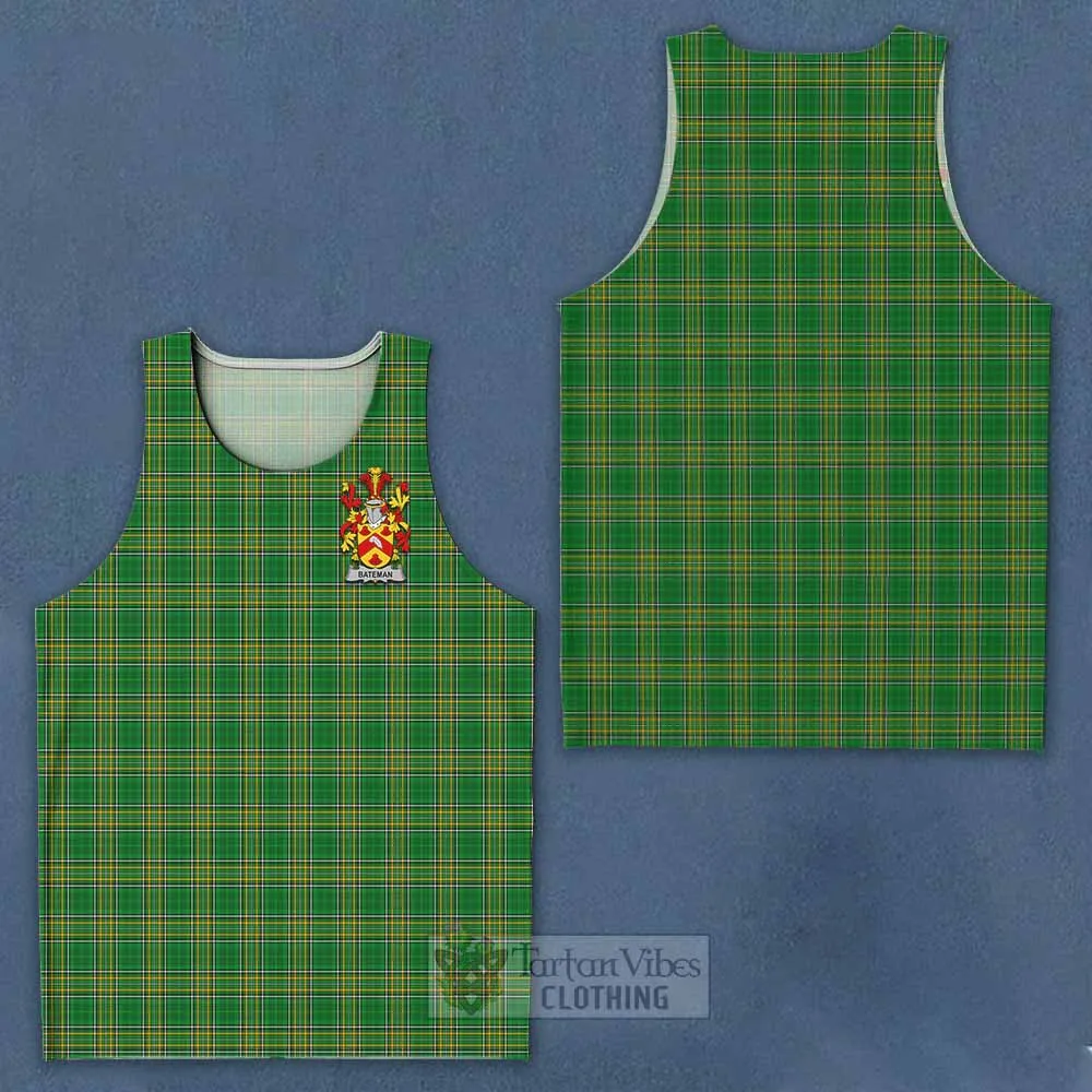 Bateman Irish Clan Tartan Men's Tank Top with Coat of Arms