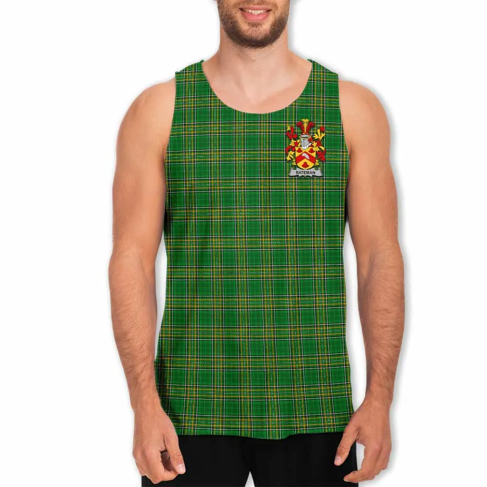 Bateman Irish Clan Tartan Men's Tank Top with Coat of Arms