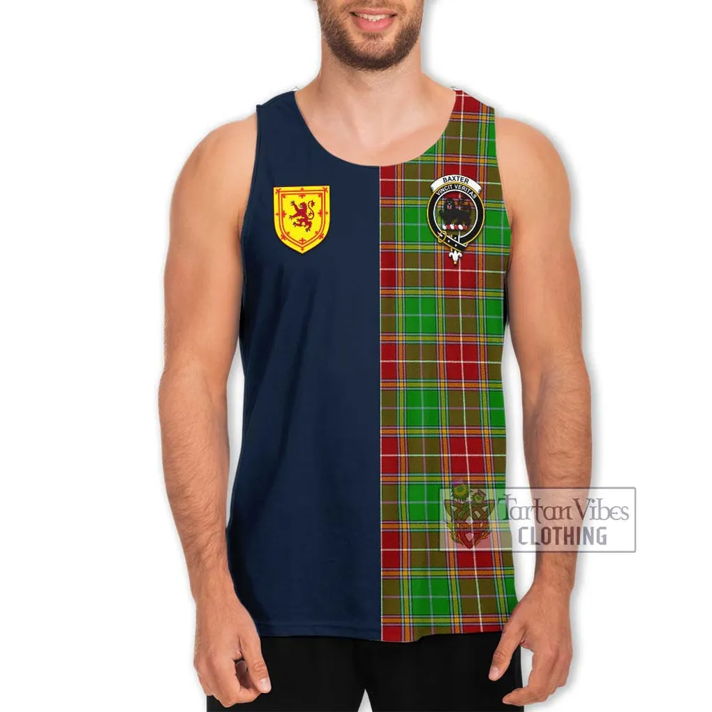 Baxter Modern Tartan Men's Tank Top Alba with Scottish Lion Royal Arm Half Style