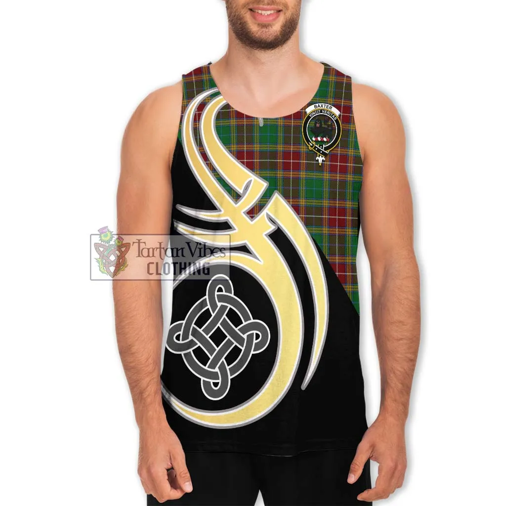 Baxter Tartan Men's Tank Top with Family Crest and Celtic Symbol Style