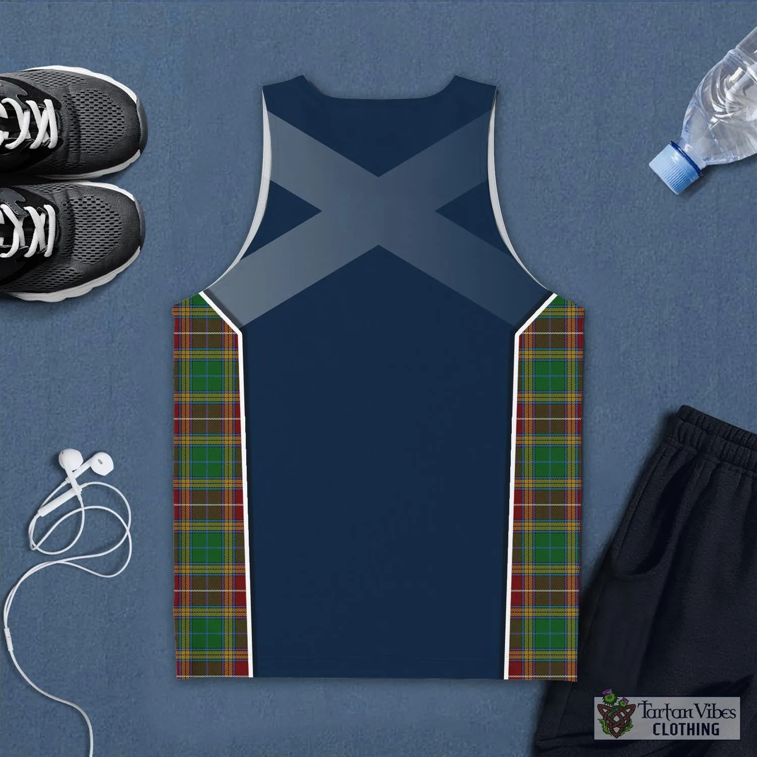 Baxter Tartan Men's Tanks Top with Family Crest and Scottish Thistle Vibes Sport Style