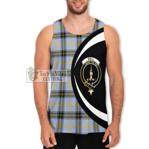 Bell Tartan Men's Tank Top with Family Crest Circle Style