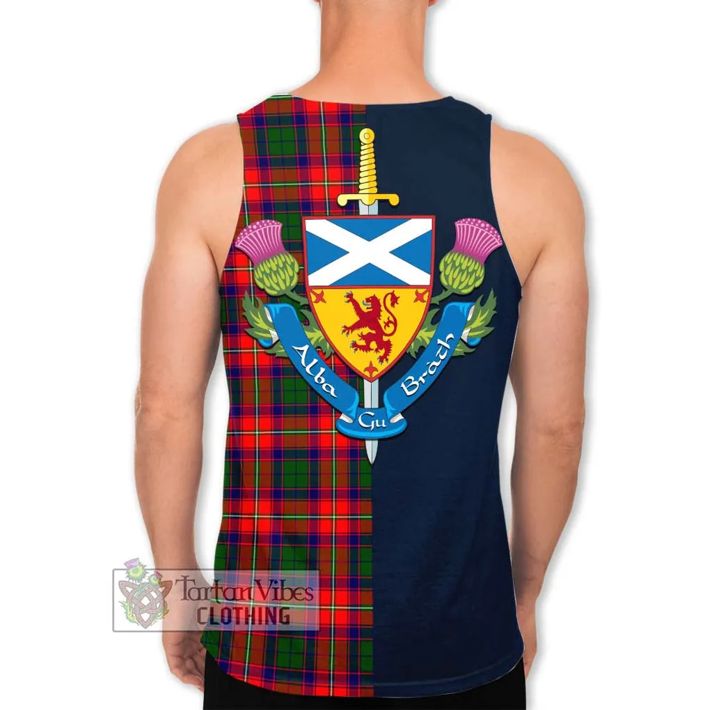 Belsches Tartan Men's Tank Top Alba with Scottish Lion Royal Arm Half Style