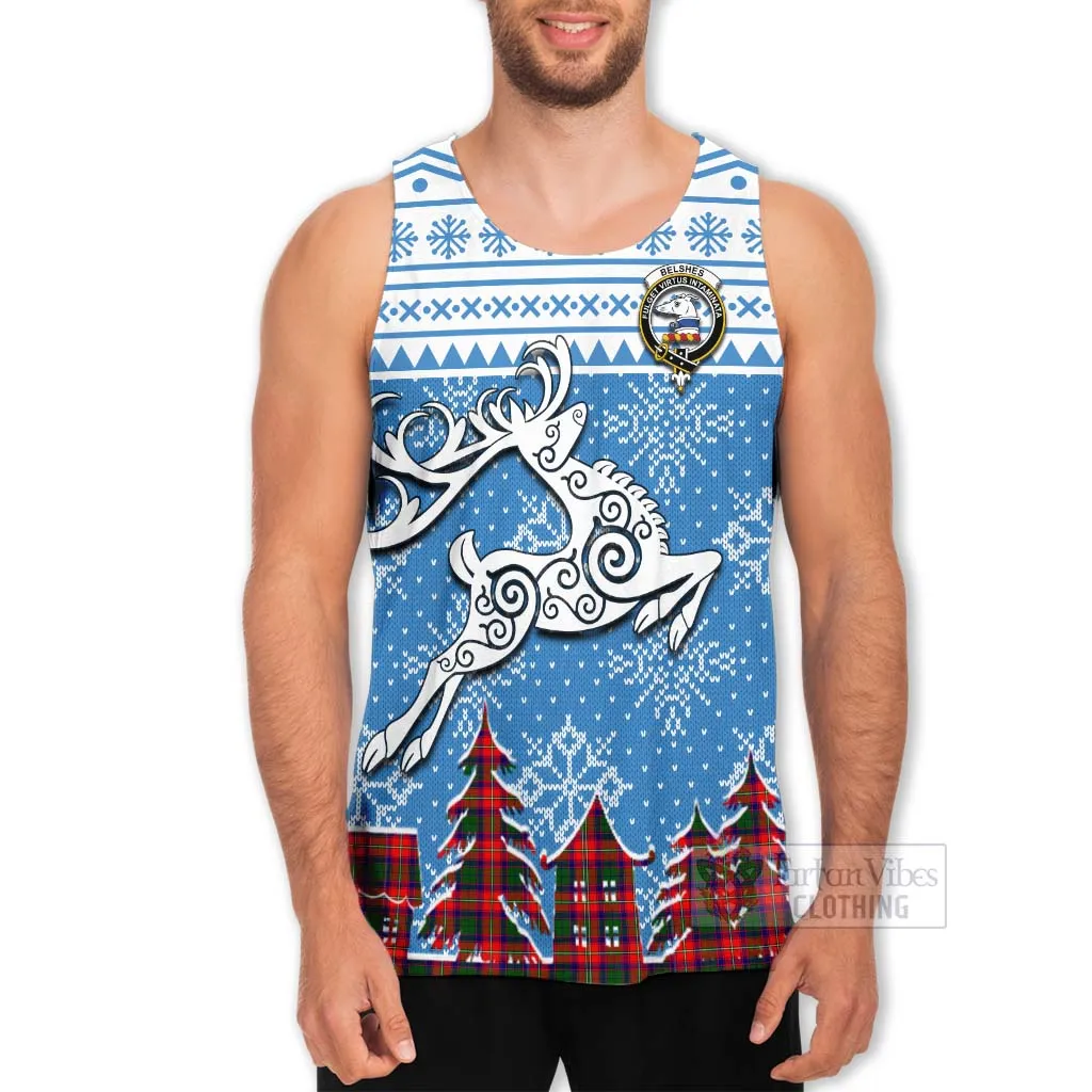 Belshes (Belsches) Clan Christmas Men's Tank Top Celtic Reindeer Style