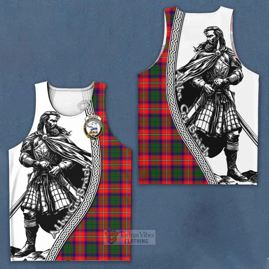 Belshes (Belsches) Tartan Clan Crest Men's Tank Top with Highlander Warrior Celtic Style