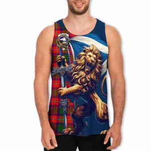 Belshes (Belsches) Tartan Family Crest Men's Tank Top with Scottish Majestic Lion