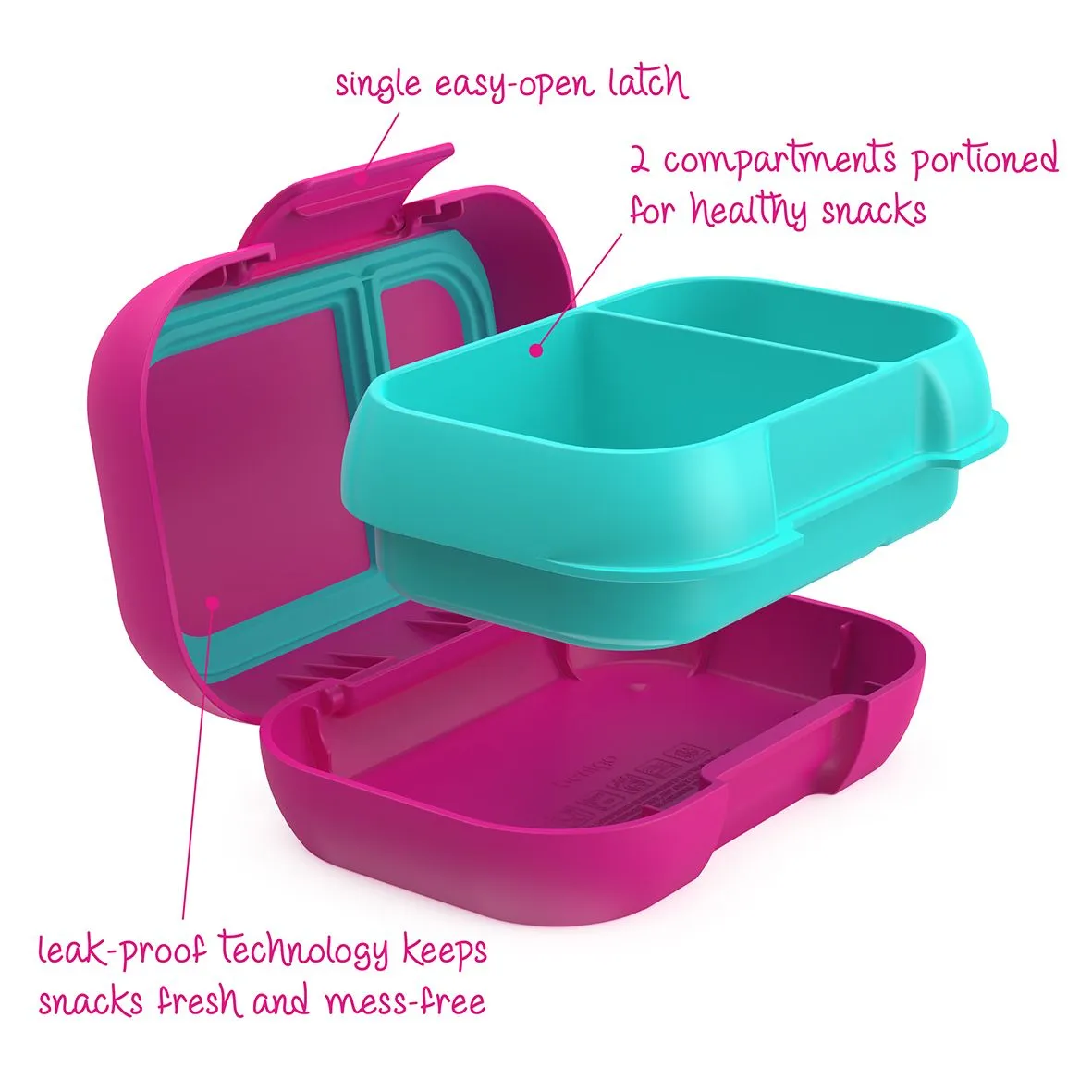 Bentgo Kids Snack Box - Fuchsia/Teal