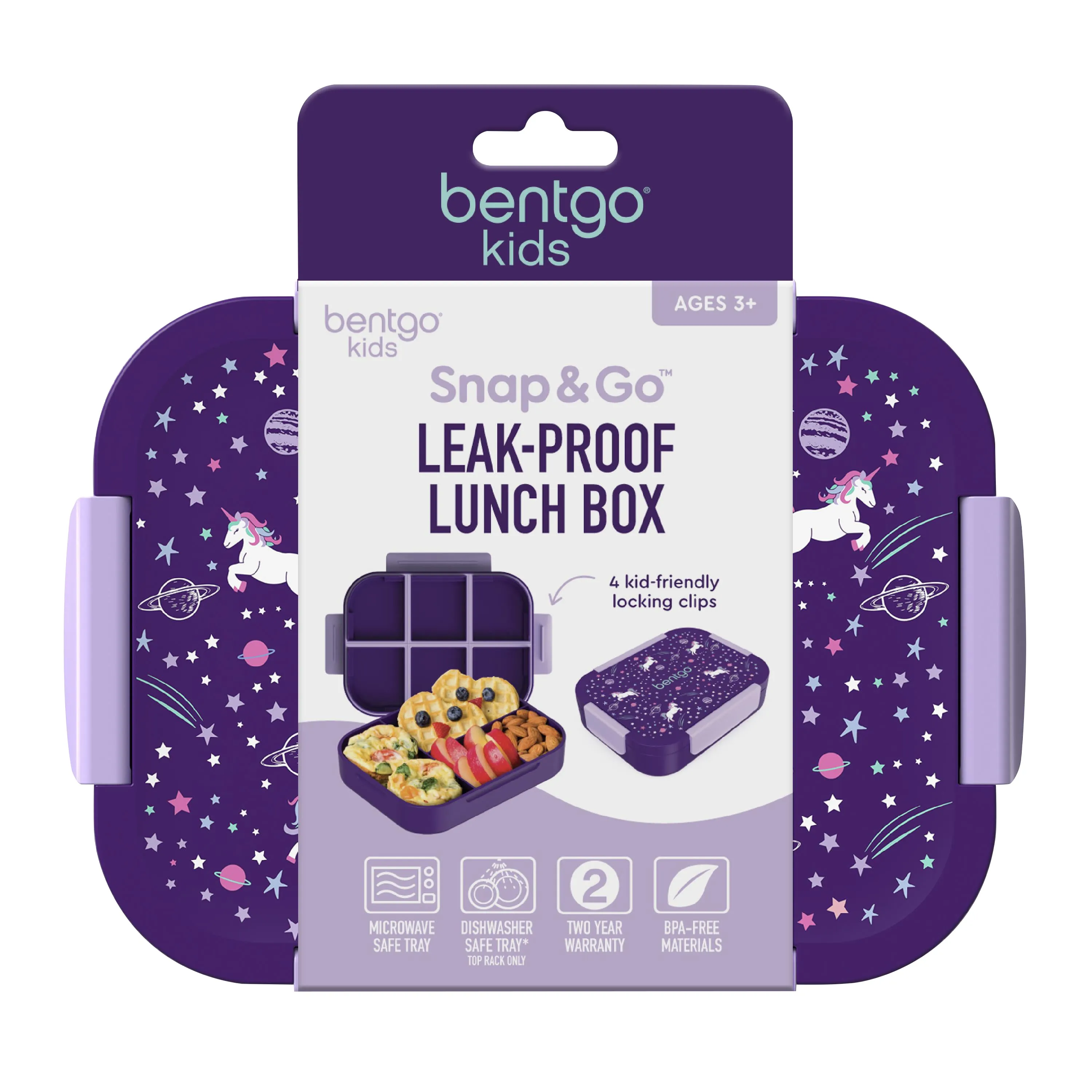 Bentgo Kids Snap & Go Lunch Box - Unicorns