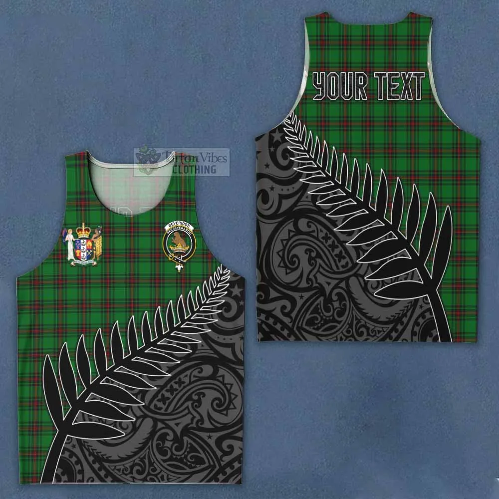 Beveridge Crest Tartan Men's Tank Top with New Zealand Silver Fern Half Style