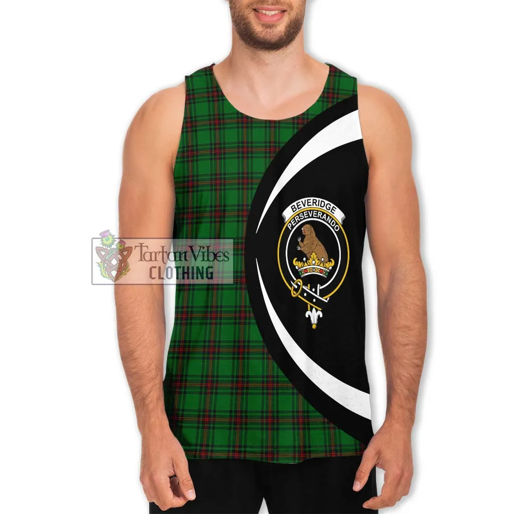 Beveridge Tartan Men's Tank Top with Family Crest Circle Style