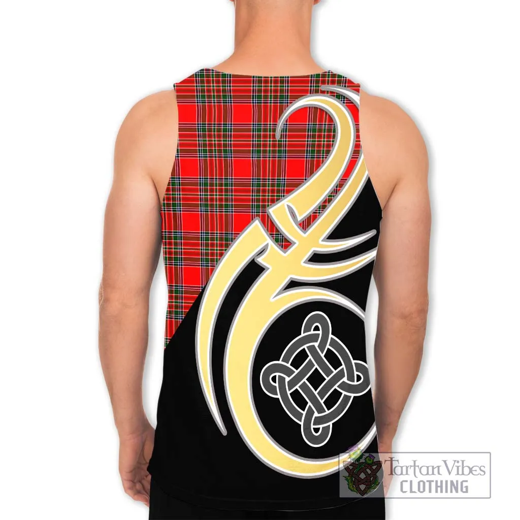 Binning Tartan Men's Tank Top with Family Crest and Celtic Symbol Style