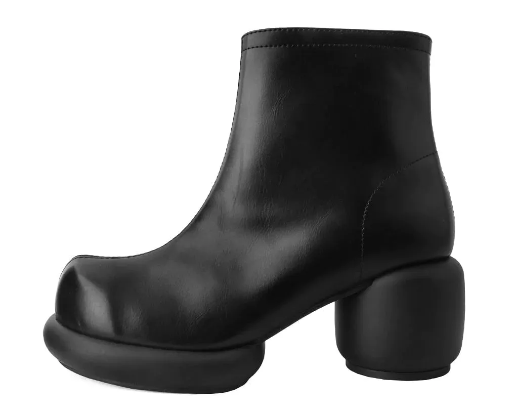 Black Burnished Bubble II Anarchic Zip Boot