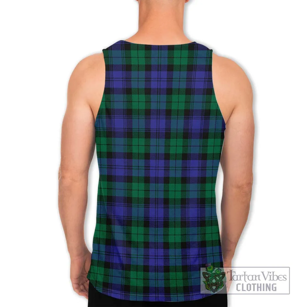 Black Watch Modern Tartan Men's Tank Top with Family Crest DNA In Me Style