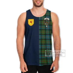 Blair Ancient Tartan Men's Tank Top Alba with Scottish Lion Royal Arm Half Style