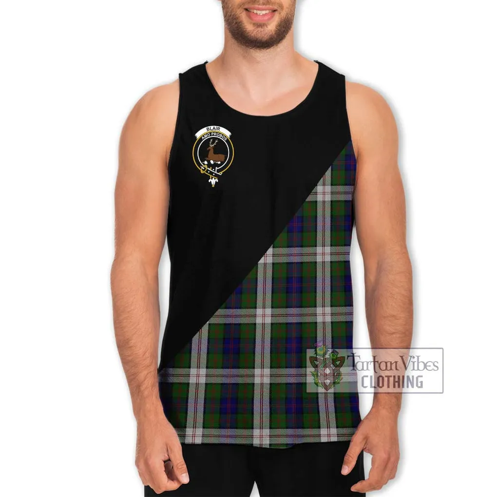 Blair Dress Tartan Men's Tank Top with Family Crest and Military Logo Style