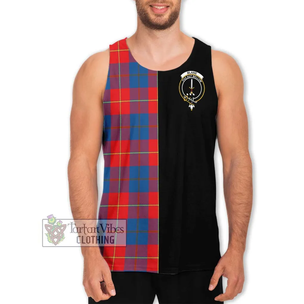 Blane Tartan Men's Tank Top with Family Crest and Half Of Me Style