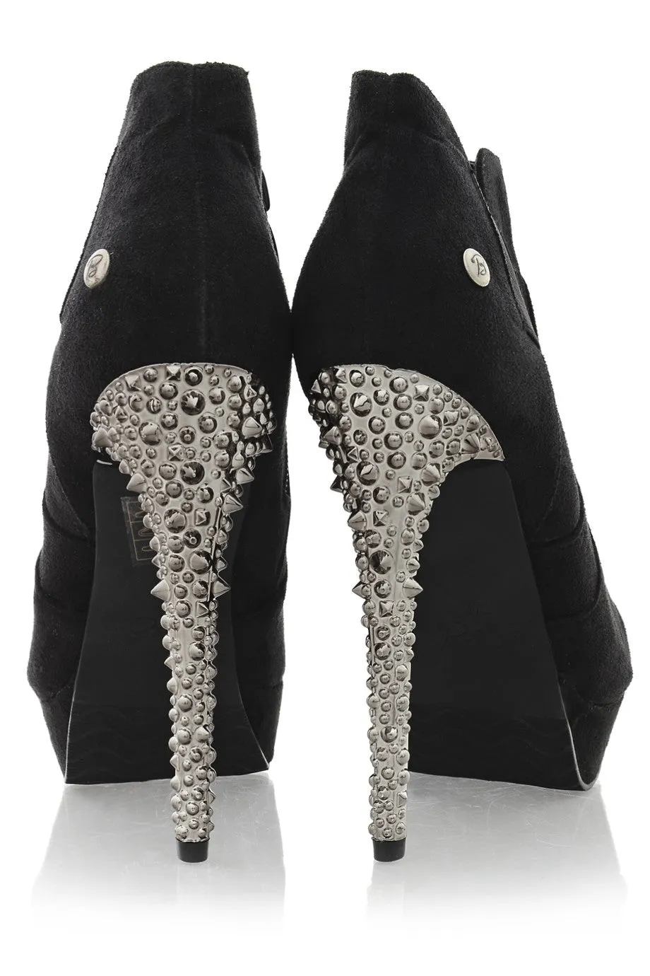 BLINK LORE Black Studded Ankle Boots