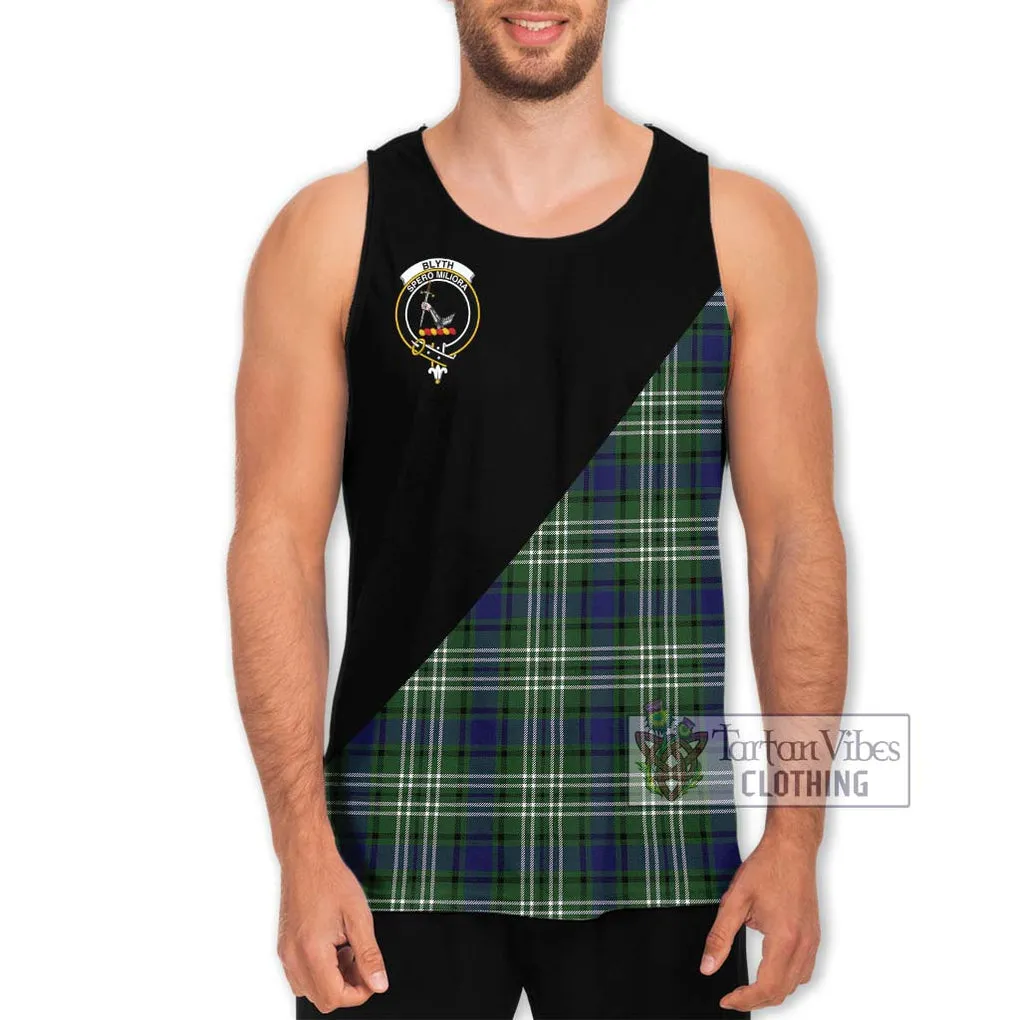 Blyth Tartan Men's Tank Top with Family Crest and Military Logo Style